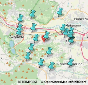 Mappa Via Barrera, 10090 Rosta TO, Italia (4.088)