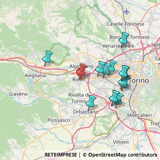 Mappa Via Cavour Camillo Benso, 10098 Rivoli TO, Italia (7.53714)