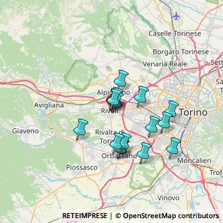 Mappa Via Cavour Camillo Benso, 10098 Rivoli TO, Italia (5.57625)