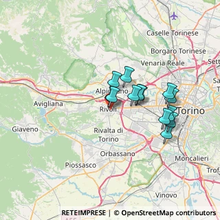 Mappa Via Cavour Camillo Benso, 10098 Rivoli TO, Italia (5.74846)