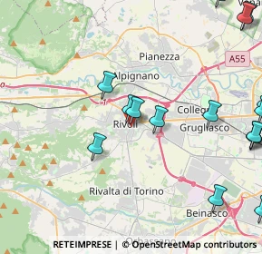 Mappa Via alla Chiesa, 10098 Rivoli TO, Italia (6.05833)