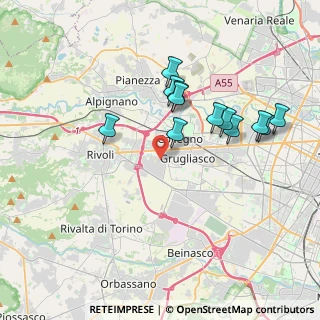 Mappa Via Chivasso, 10098 Rivoli TO, Italia (3.59083)