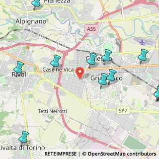 Mappa Via Chivasso, 10098 Rivoli TO, Italia (2.99583)