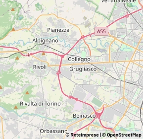 Mappa Via Fabbrichetta, 10095 Grugliasco TO, Italia (3.49667)