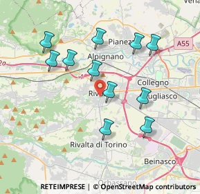 Mappa Via F. Petrarca, 10098 Rivoli TO, Italia (3.59727)