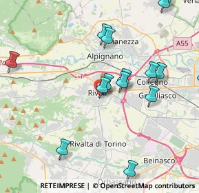Mappa Via F. Petrarca, 10098 Rivoli TO, Italia (4.8375)