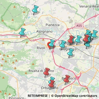 Mappa Corso Luigi Einaudi, 10098 Rivoli TO, Italia (5.3905)