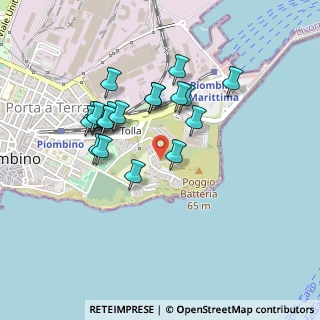 Mappa Via Mina Silvio, 57025 Piombino LI, Italia (0.405)