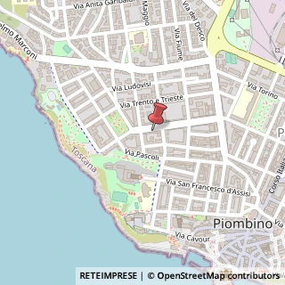Mappa Via F. Petrarca, 103/111, 57025 Piombino LI, Italia, 57025 Piombino, Livorno (Toscana)