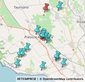 Mappa Via Alessandro Manzoni, 73054 Presicce LE, Italia (3.86938)