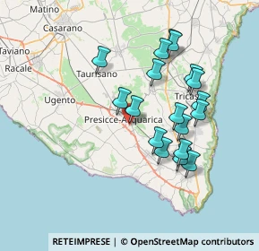 Mappa Via Alessandro Manzoni, 73054 Presicce LE, Italia (7.25944)