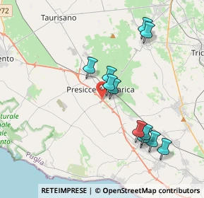 Mappa Via Sicilia, 73054 Presicce LE, Italia (3.96182)