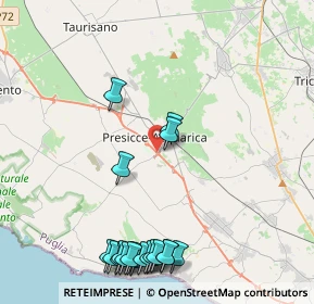 Mappa Via Sicilia, 73054 Presicce LE, Italia (5.8335)