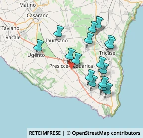 Mappa Via Sicilia, 73054 Presicce LE, Italia (7.55294)