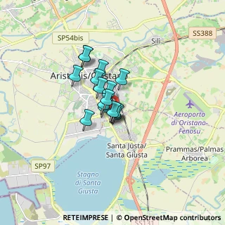 Mappa Via Tevere, 09170 Oristano OR, Italia (1.00938)