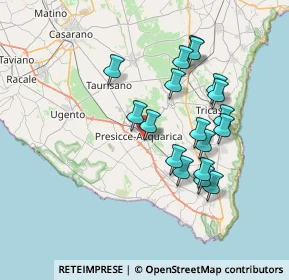 Mappa Via Fratelli Rosselli, 73054 Presicce LE, Italia (7.27222)