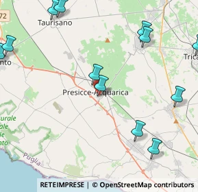 Mappa Via Tommaso Fiore, 73054 Presicce LE, Italia (7.14647)