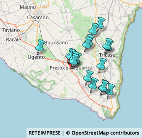 Mappa Via Marche, 73054 Presicce LE, Italia (6.14167)