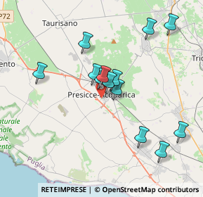 Mappa Via Marche, 73054 Presicce LE, Italia (3.72692)