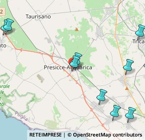 Mappa Via Eugenio Arditi, 73054 Presicce LE, Italia (6.54545)