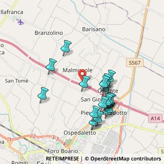 Mappa Via Manumissio, 47122 Forlì FC, Italia (1.8625)