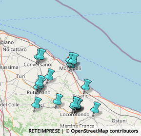 Mappa Via U. Bassi, 70043 Monopoli BA, Italia (17.10105)