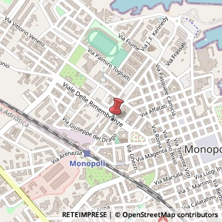 Mappa Viale delle Rimembranze, 28/30, 70043 Monopoli, Bari (Puglia)