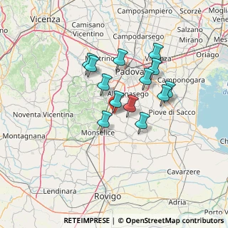 Mappa Via dei Donatori di Sangue, 35020 Due Carrare PD, Italia (10.94615)