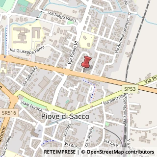 Mappa Via Alessio Valerio, 57, 35028 Piove di Sacco, Padova (Veneto)