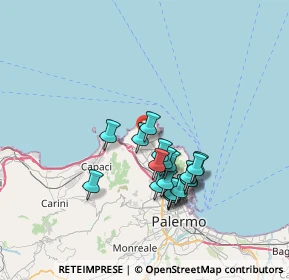 Mappa Via Toone, 90151 Palermo PA, Italia (6.69579)