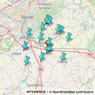 Mappa Via San Carlo, 10020 Cambiano TO, Italia (6.336)