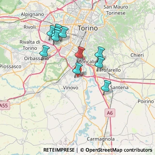 Mappa Via Vinovo, 10048 Moncalieri TO, Italia (7.04636)