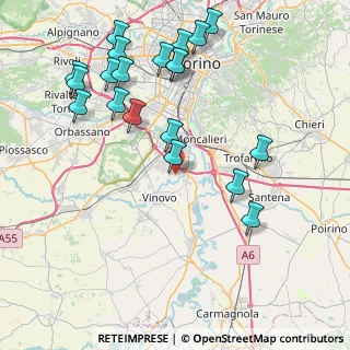 Mappa Via Vinovo, 10048 Moncalieri TO, Italia (9.389)