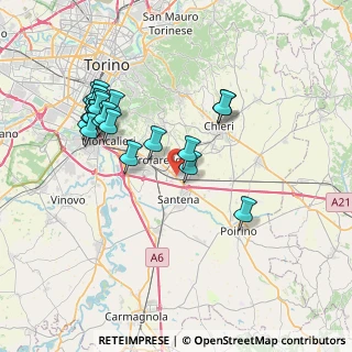 Mappa 10020 Cambiano TO, Italia (7.6385)