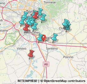 Mappa Via Emanuele Petri, 10028 Trofarello TO, Italia (7.56667)