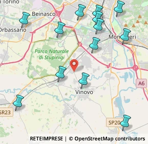 Mappa Vinovo - Via Stupinigi Rot.tetti Rosa, 10048 Vinovo TO, Italia (5.18077)