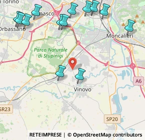 Mappa Vinovo - Via Stupinigi Rot.tetti Rosa, 10048 Vinovo TO, Italia (5.54615)