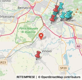 Mappa Vinovo - Via Stupinigi Rot.tetti Rosa, 10048 Vinovo TO, Italia (5.18636)