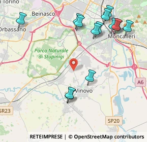 Mappa Vinovo - Via Stupinigi Rot.tetti Rosa, 10048 Vinovo TO, Italia (4.95786)
