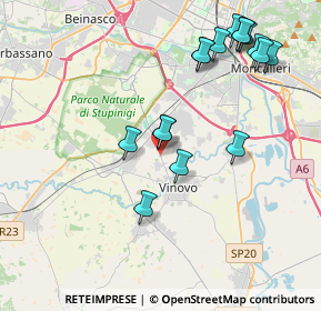 Mappa Via Stupinigi, 10048 Vinovo TO, Italia (4.28375)