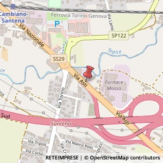 Mappa Via Asti, 9, 10026 Santena, Torino (Piemonte)