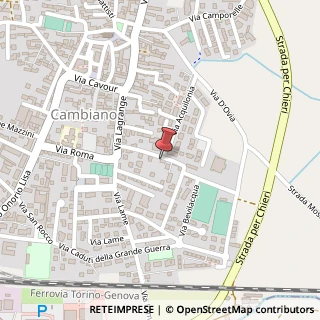 Mappa Via Campi Rotondi, 12, 10020 Cambiano, Torino (Piemonte)