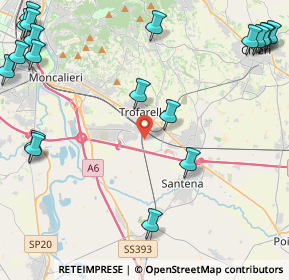 Mappa Via del Lej, 10028 Trofarello TO, Italia (6.628)