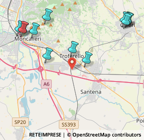 Mappa Via del Lej, 10028 Trofarello TO, Italia (5.5075)