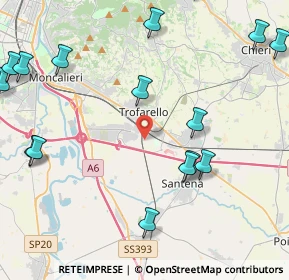 Mappa Via del Lej, 10028 Trofarello TO, Italia (6.25)