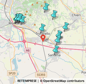 Mappa Via del Lej, 10028 Trofarello TO, Italia (4.33357)