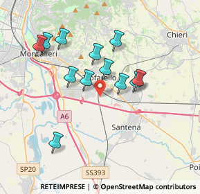 Mappa Via del Lej, 10028 Trofarello TO, Italia (3.3725)