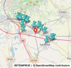 Mappa Via del Lej, 10028 Trofarello TO, Italia (3.14)