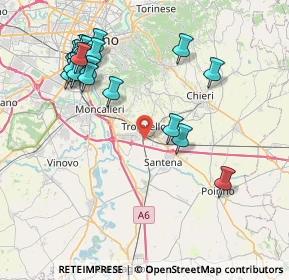 Mappa Via del Lej, 10028 Trofarello TO, Italia (8.9585)