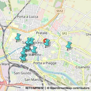Mappa Via D'achiardi Giovanni, 56127 Pisa PI, Italia (1.02182)